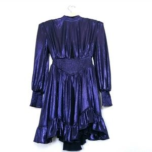 Retrofete "Melody" dress in metallic blue